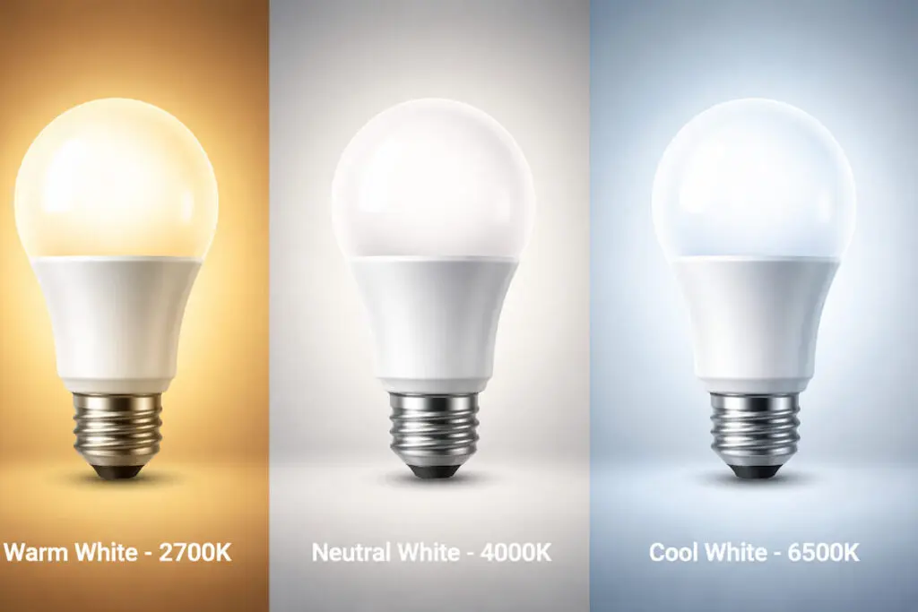 LED sijalice sa različitim temperaturama svetla, toplo 2700K, neutralno 4000K i hladno 6500K
