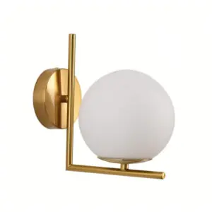 VEGA ZIDNA LAMPA GOLD E27 WHT-GLASS