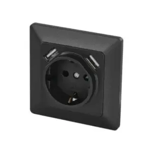UTIČNICA ŠUKO ANTRACIT 2XUSB