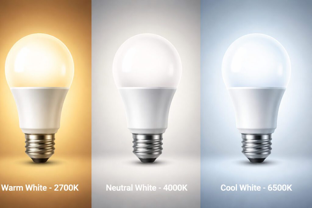 LED sijalice sa različitim temperaturama svetla, toplo 2700K, neutralno 4000K i hladno 6500K