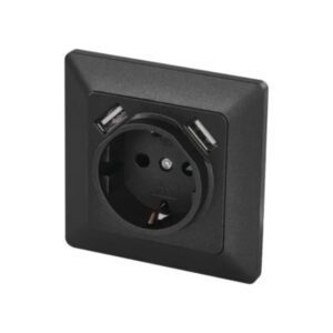 UTIČNICA ŠUKO ANTRACIT 2XUSB
